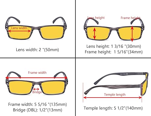 Miniatura 4 de Eyekepper Paquete de 4 lentes de filtro de luz azul que bloquean el deslumbramiento digital para mujeres y hombres, pantalla de lectura para
