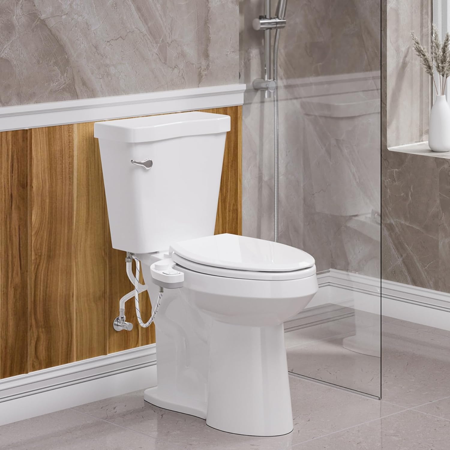 Bidet Toilet Seat Non-Electric,Fits Elongated Toilets - Soft Close Lid,Quick-Release for Easy Cleaning - Dual Nozzle System with Self Cleaning,Adjustable Water Pressure - Image 8