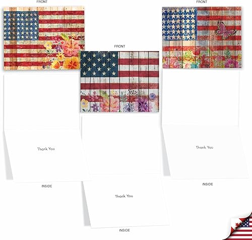 Miniatura 3 de The Best Card Company Juego de 10 tarjetas de agradecimiento surtidas de 4 x 5.12 pulgadas con sobres (10 diseños, 1 cada uno) Banderas artísticas