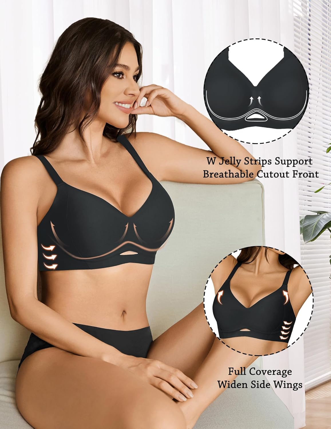 Avidlove Seamless Bras for Women Wireless Push Up Bra Comfort Full Coverage Bralette Supportive No Underwire T-Shirt Bra - Image 2