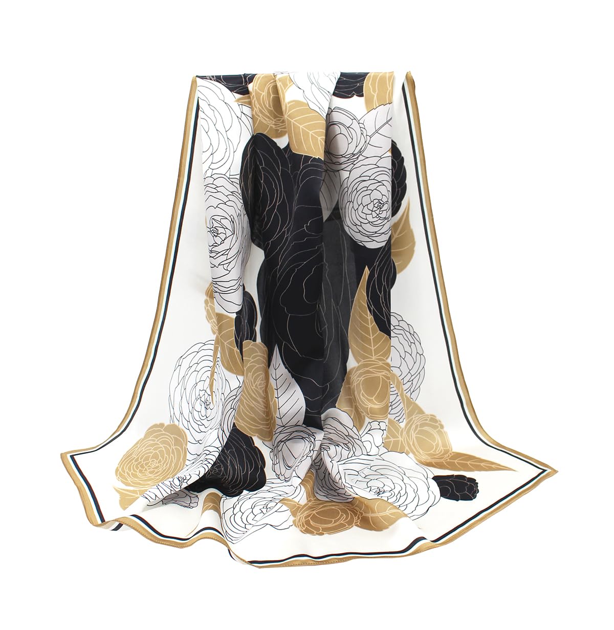 ANDANTINO100% Pure Mulberry Silk Scarf 35" Large Square Lightweight Headscarf –Women’s Hair Wraps-With Gift PackedGlobal Recycled StandardGlobal Recycled StandardGlobal Recycled Standard