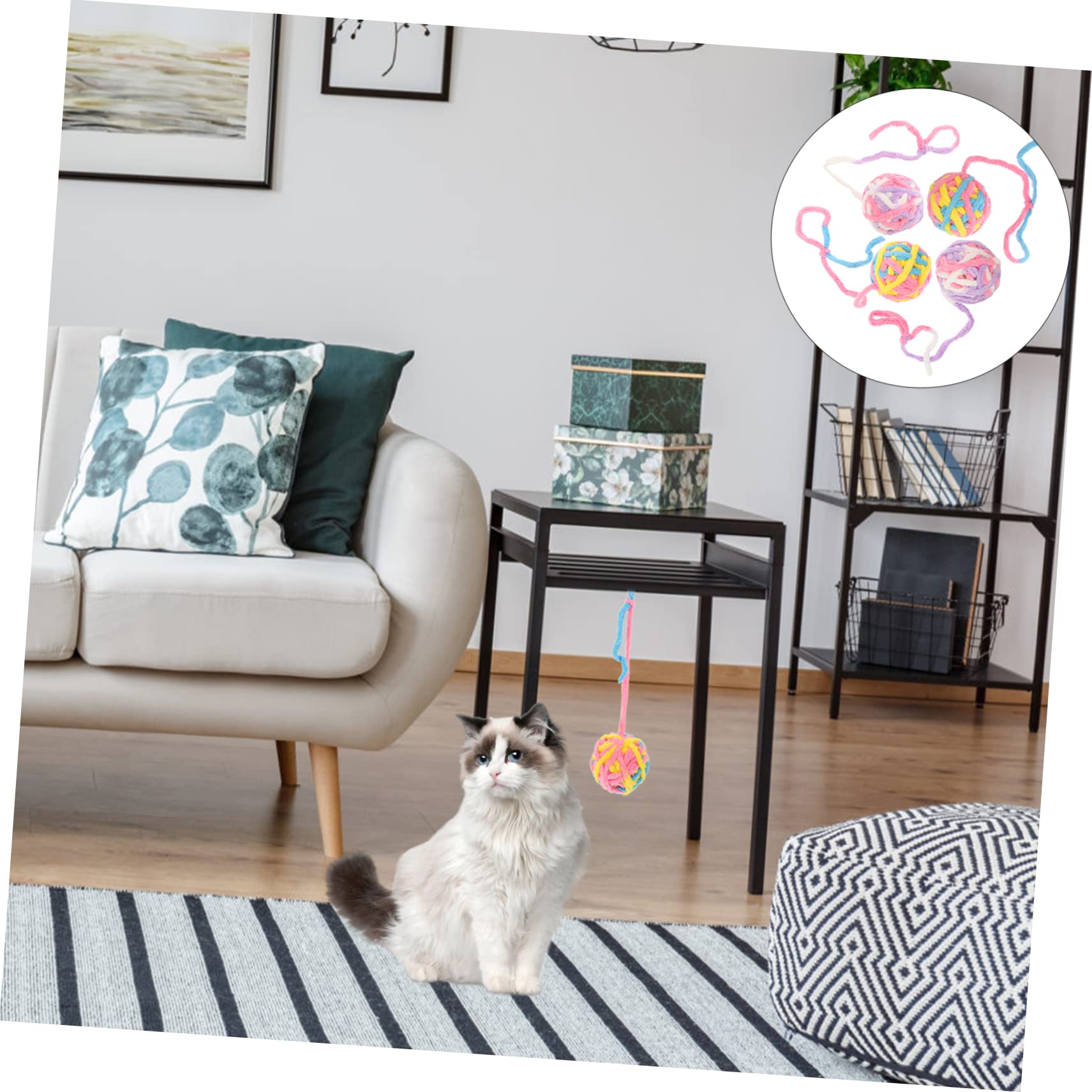 minkissy 20pièces Jouet Griffoir pour Chat Balles Colorées avec Clochettes pour Intérieur Accessoires Ludiques pour Kittens