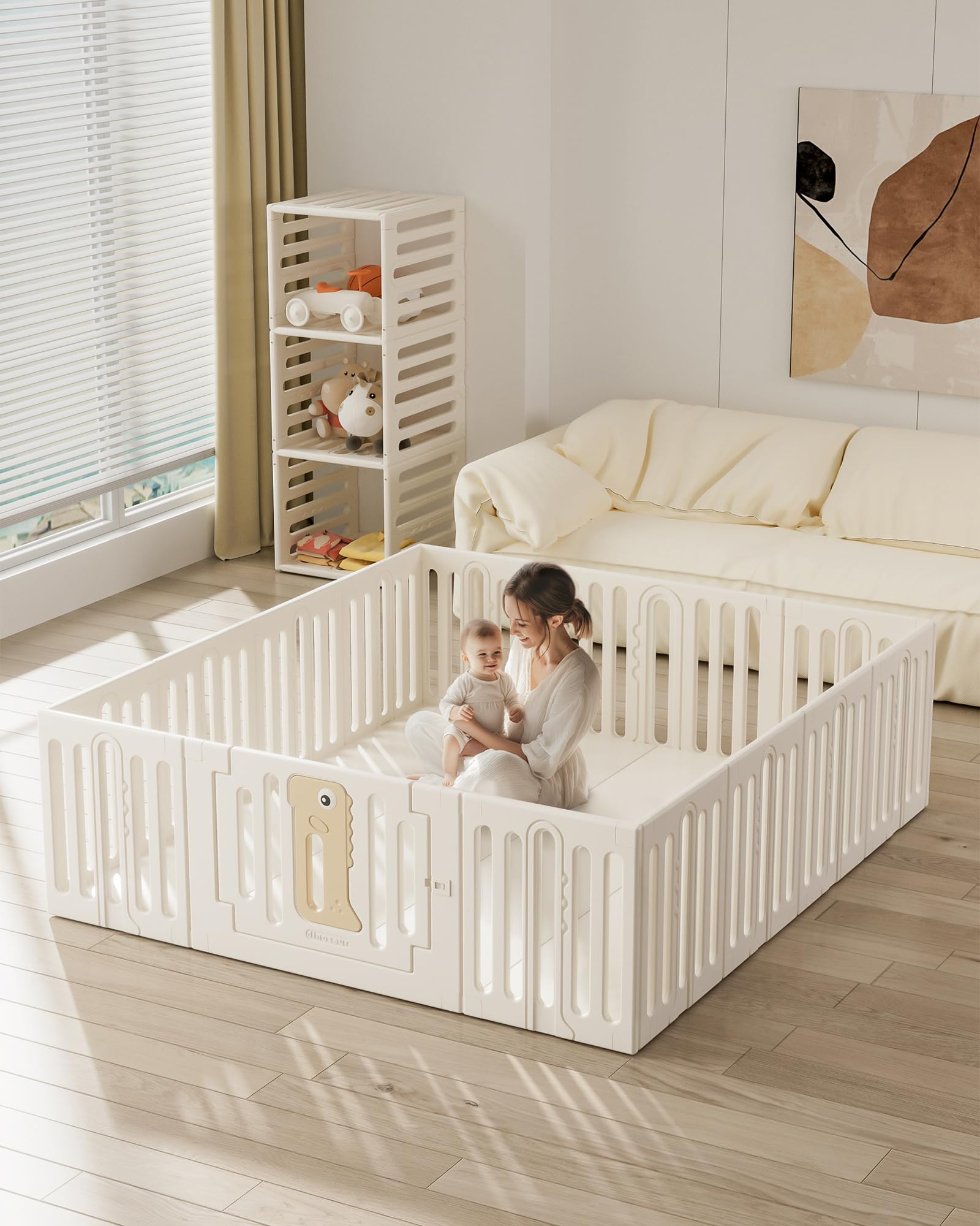 Amazon.co.jp: KNICKKTOY ベビーサークル 大型180×150cm 変形可能 ドア