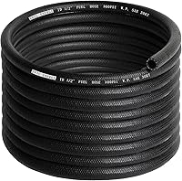EVILENERGY 1/2" SAE 30R7 Fuel Hose 25FT Push Lock NBR Rubber Line 300 PSI - Oil & Gas Resistant