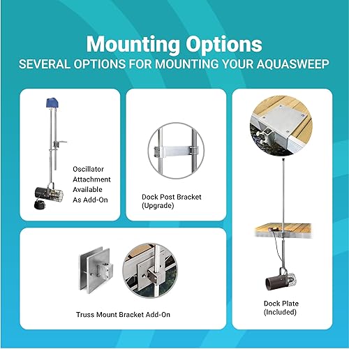 Vista 15 de Scott Aerator Aquasweep - Soporte de muelle – 1/2 caballo de potencia 230 V 150 pies cable – Circulador de agua Agitador de agua Motor de agua