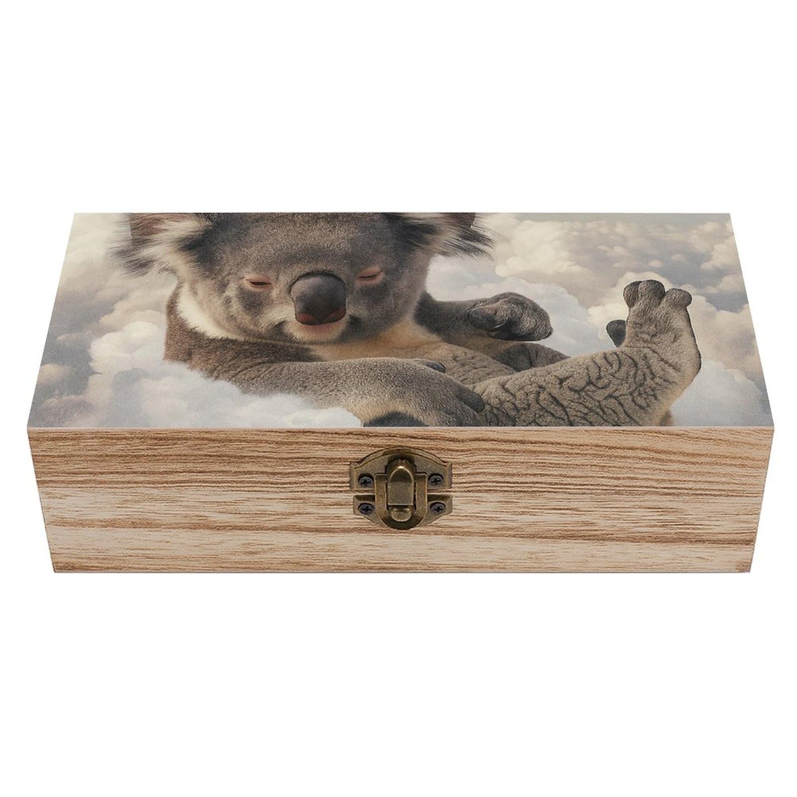 HLBSDM Funny Koala City Wooden Storage Vintage Keepsake Decorative Boxs