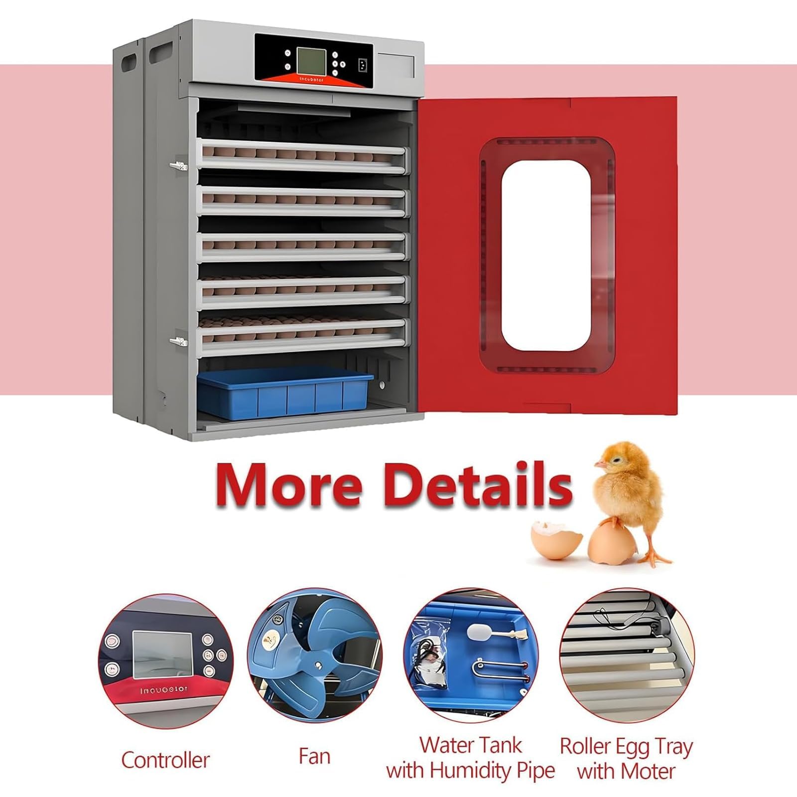 Grande Incubatrice Professionale, Incubatrice Automatica per Uova Gallina