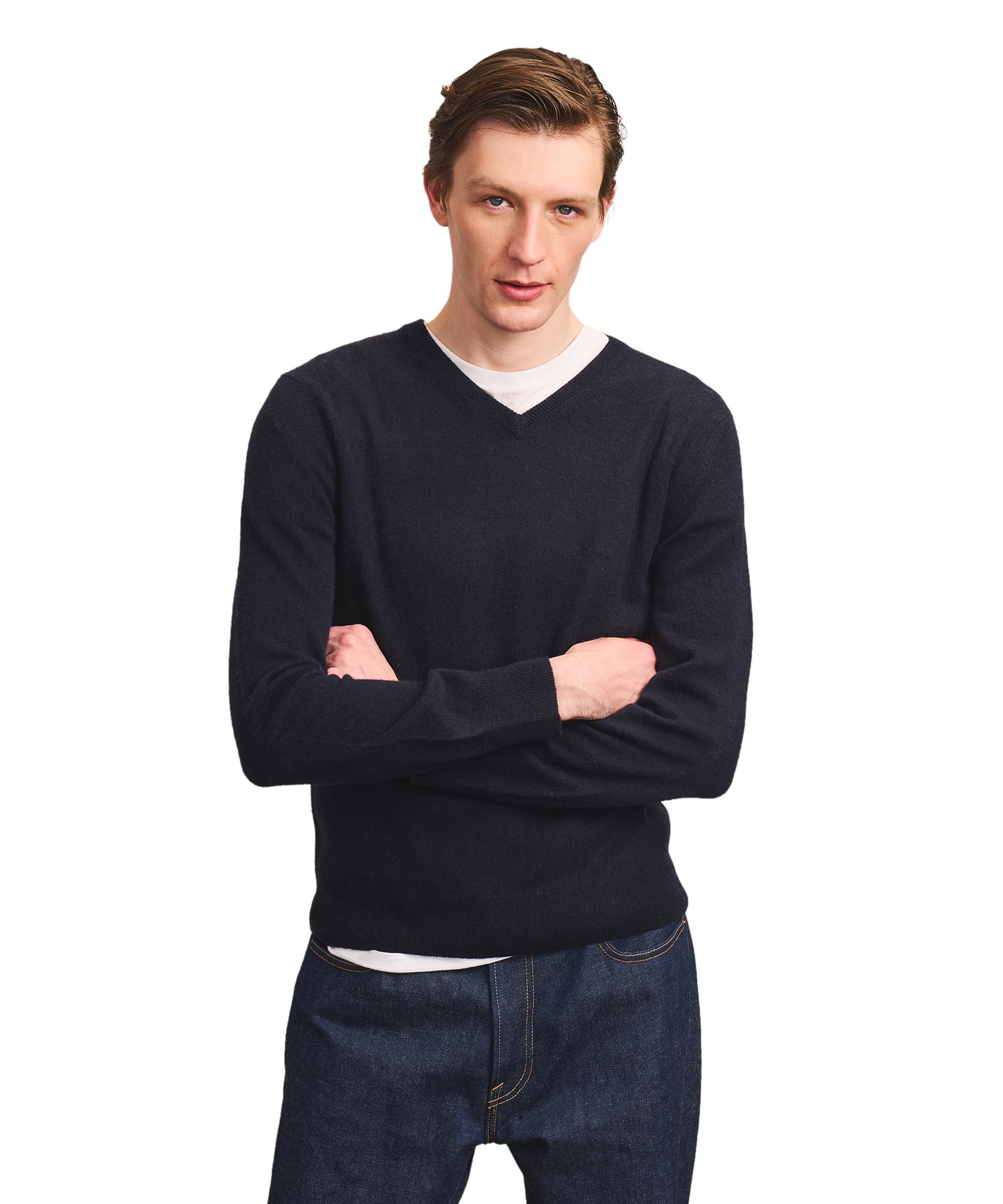 NAADAM Men's Original 100% Pure Cashmere V-Neck Pullover Sweater