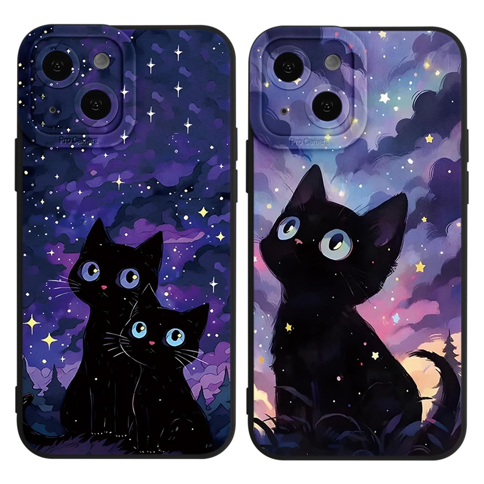 2 Custodie Kawaii Per IPhone 13 (6,1 Pollici) | Cover TPU Antiurto Con Disegni Anime Cartoon | Morbide E Opache | Protezione Fotocamera Con Bordi Rialzati