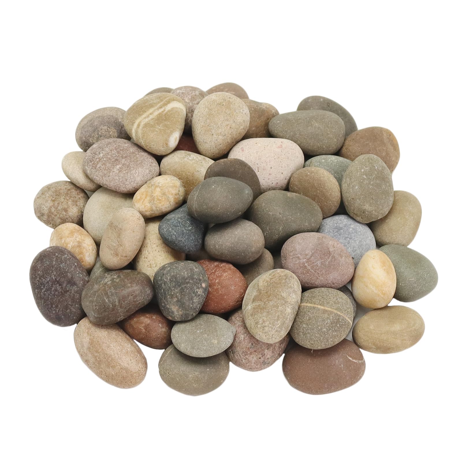 Lechloris 10LB Mixed Stones Pebbles River Rocks, Natural Beach Pebbles, 0.8-1.5