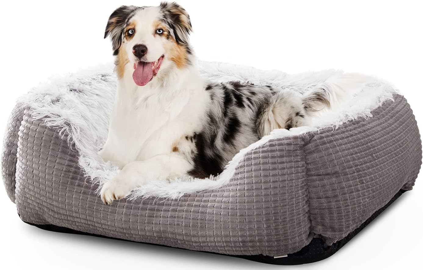 FURTIME Washable Dog Bed Large Long Plush Dog Bed Ultra Soft Puppy