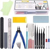 Vista 1 de Swpeet 26 piezas compatibles con Gundam Modeler Herramientas básicas con contenedor de plástico de servicio, kit profesional de repuesto