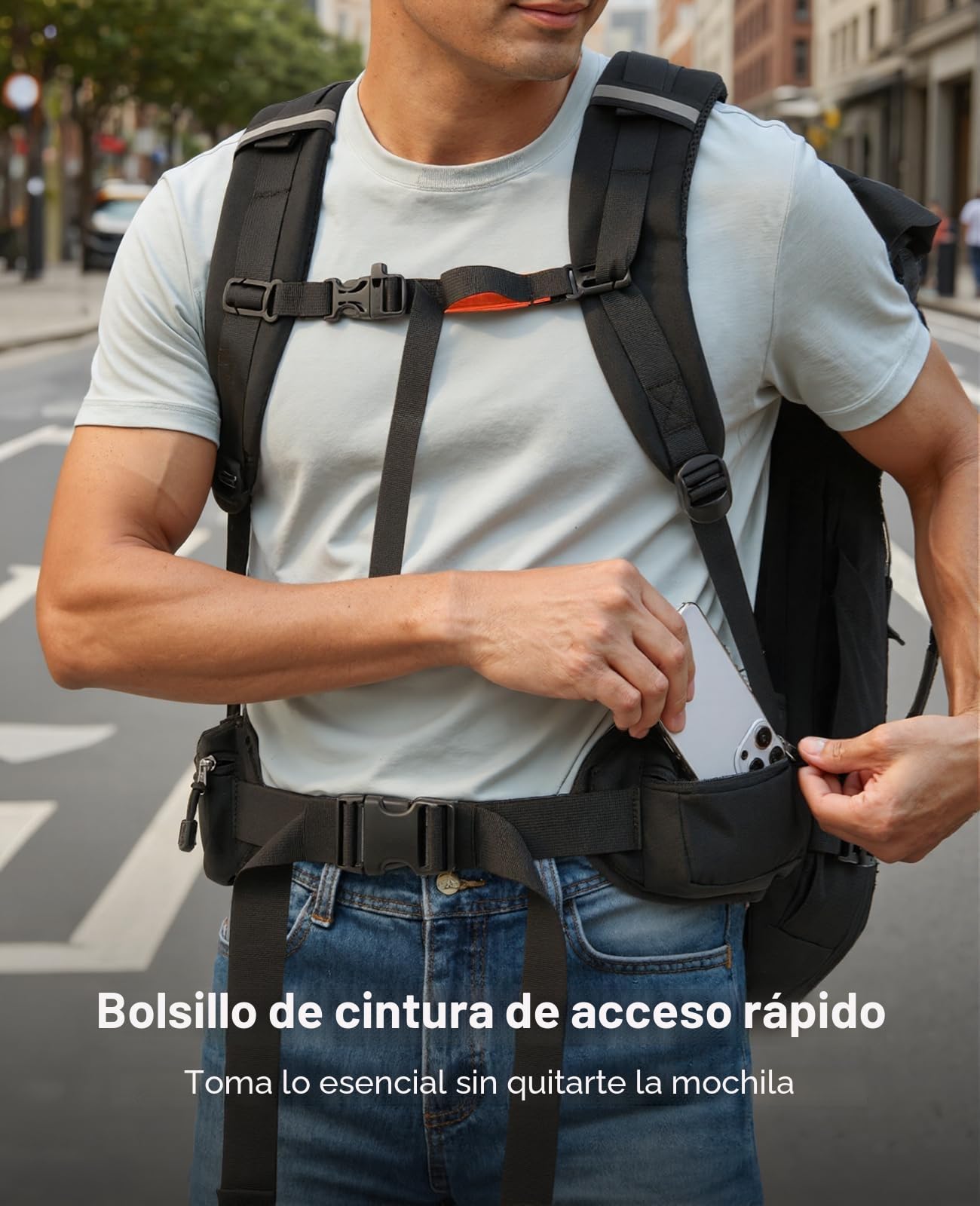 Tolaccea Mochila de Viaje Expandible 40L-55L, Mochila Viaje Cabina Avion TSA, Mochila Grande para Portátil 17,3", Travel Backpack Impermeable para Hombre Mujer, Senderismo y Acampada