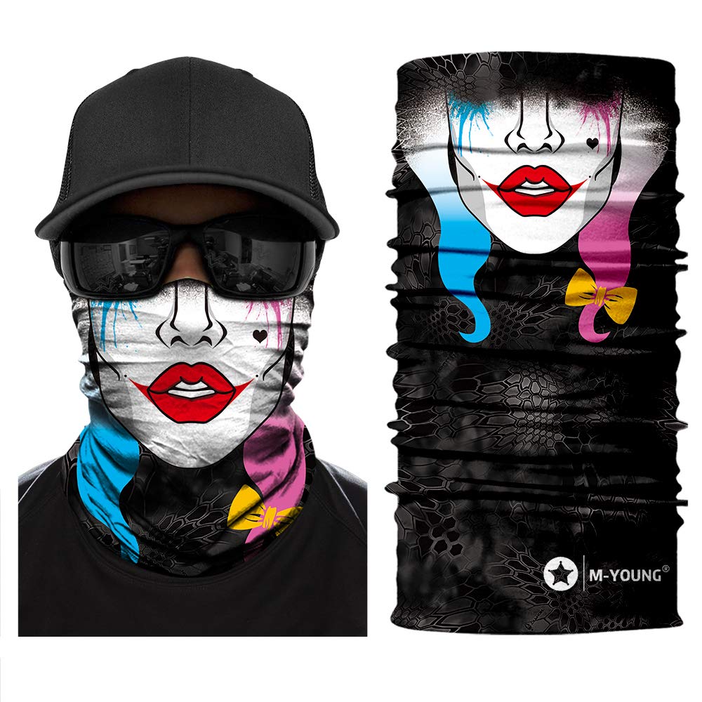 Skull Face Sun Mask Half,Bandanas,Neck Gaiter, Headwear, Headband for Fishing, Hunting,Yard Work