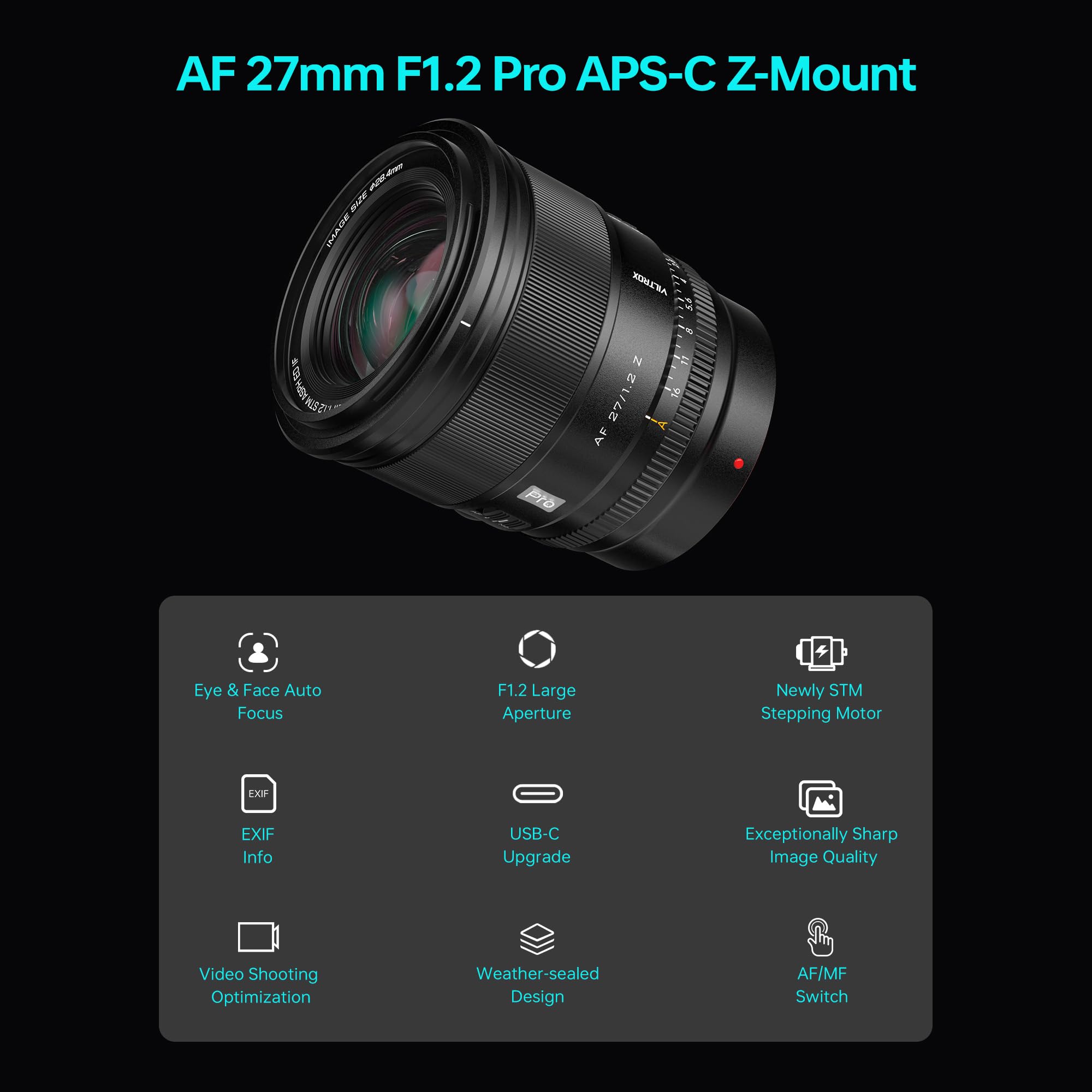 Amazon.com : VILTROX 27mm f/1.2 Pro Z Mount Lens,Auto Focus APS-C
