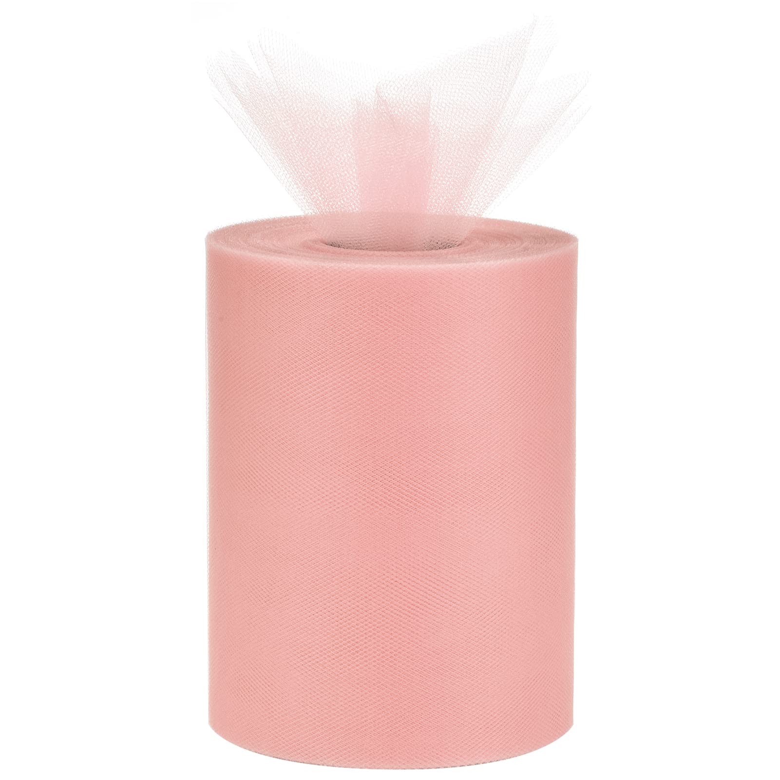 Tulle Rolls 6” by 100 Yards (300 feet) Tulle Roll Spool Fabric for DIY Tutu Skirts Wedding Baby Shower Crafts Decorations Party Supplies(Rose Gold)