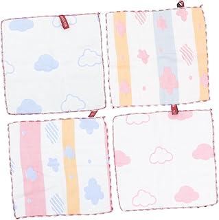 Toyvian 4 Pçs Lenço Lenços Umedecidos Toalha Para Crianças Toalhas De Bebê De Algodão Recém-Nascidos Panos De Bebê De Mão Panos De Arroto Toalha De Enfermagem Toalha De Bebê Toalha De