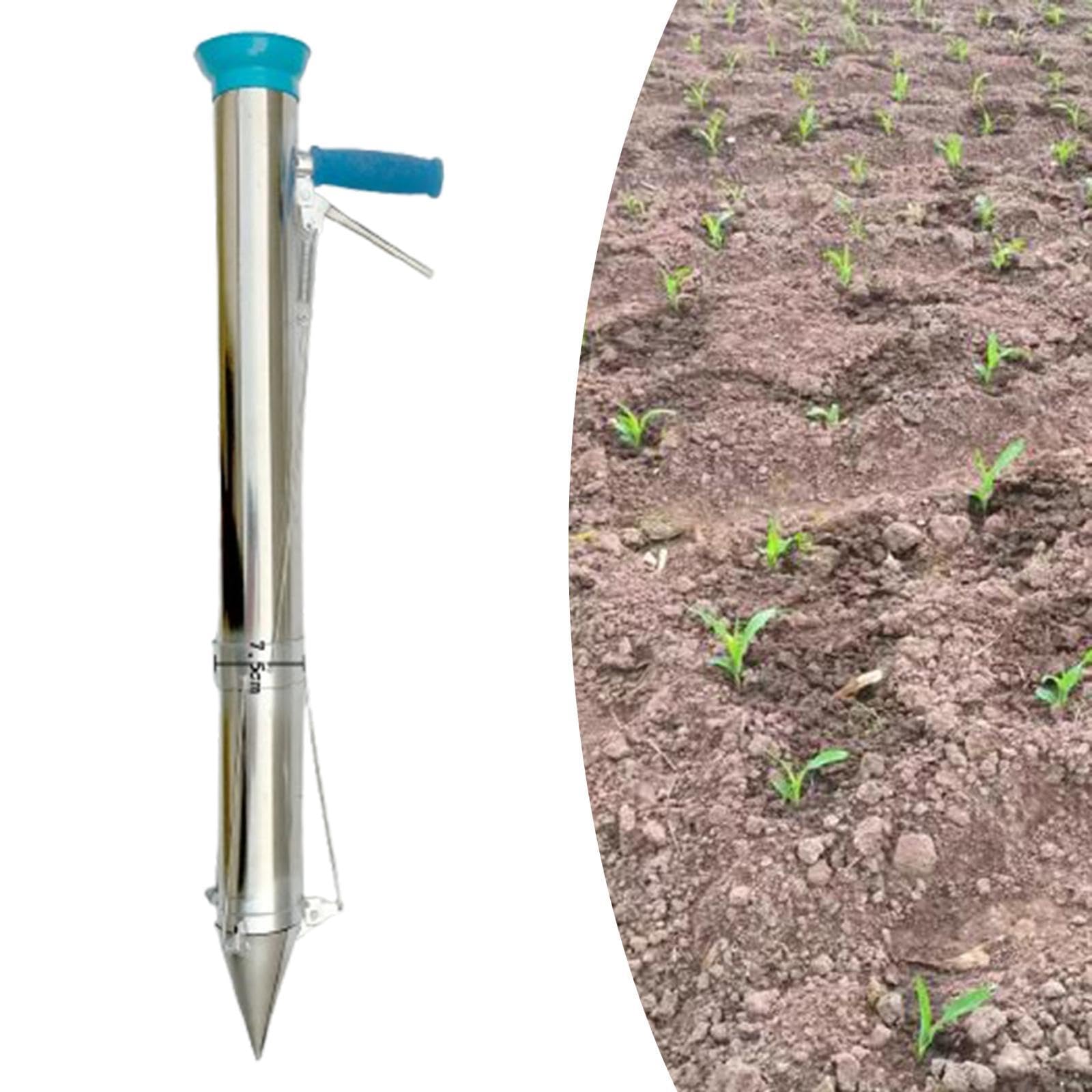 Generic Long Handheld Bulb Planter Garden Tool Versatile Lawn Tool Stainless Steel Heavy Duty Sturdy Sod Plugger for Transplanting, Single Handle