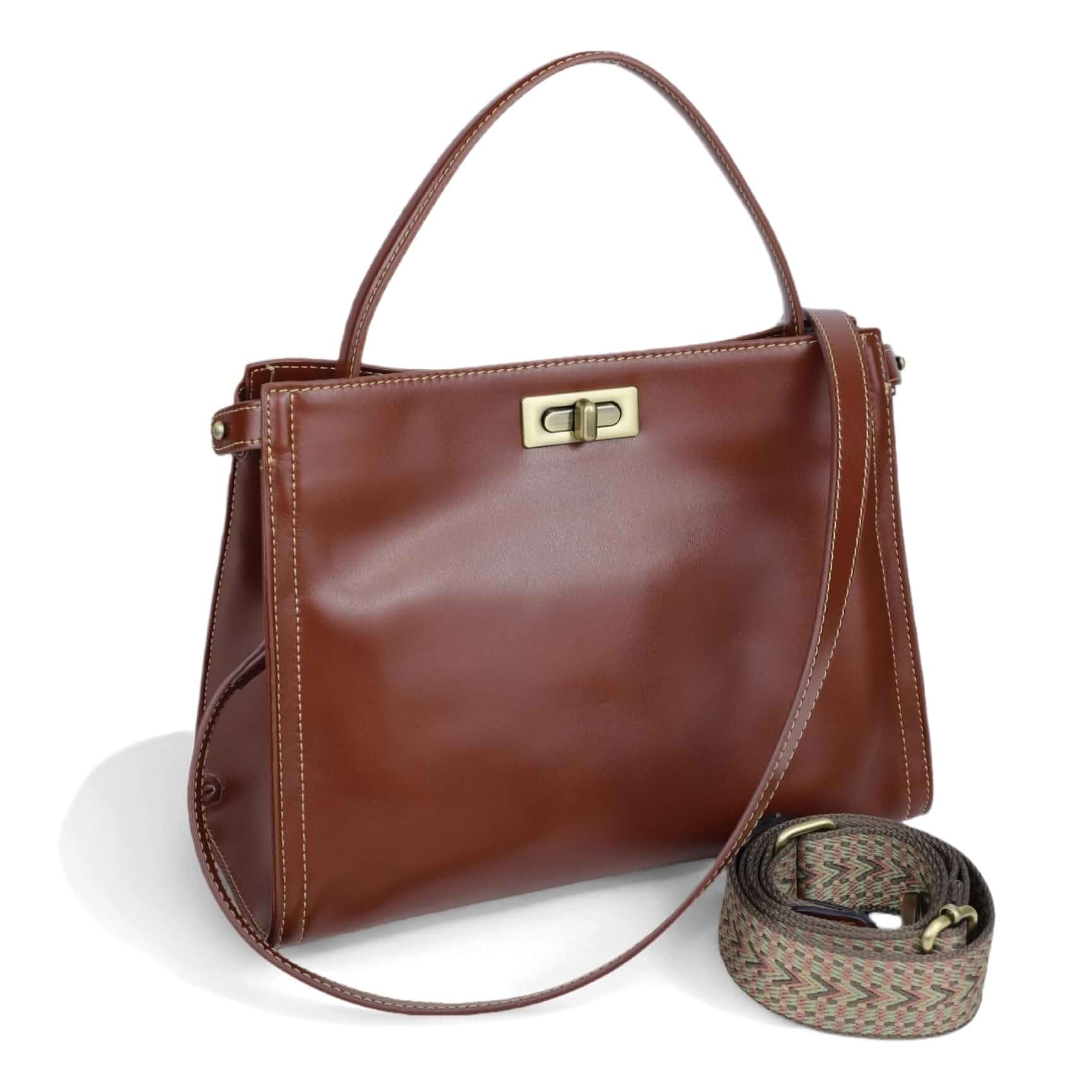 Genuine Leather purse 3 way purse women's handbags crossbody bag Small medium handbags with metal feet, Convertible 3-Way Crossbody with Multi-Zippered Pockets Daily use& Work & Travel