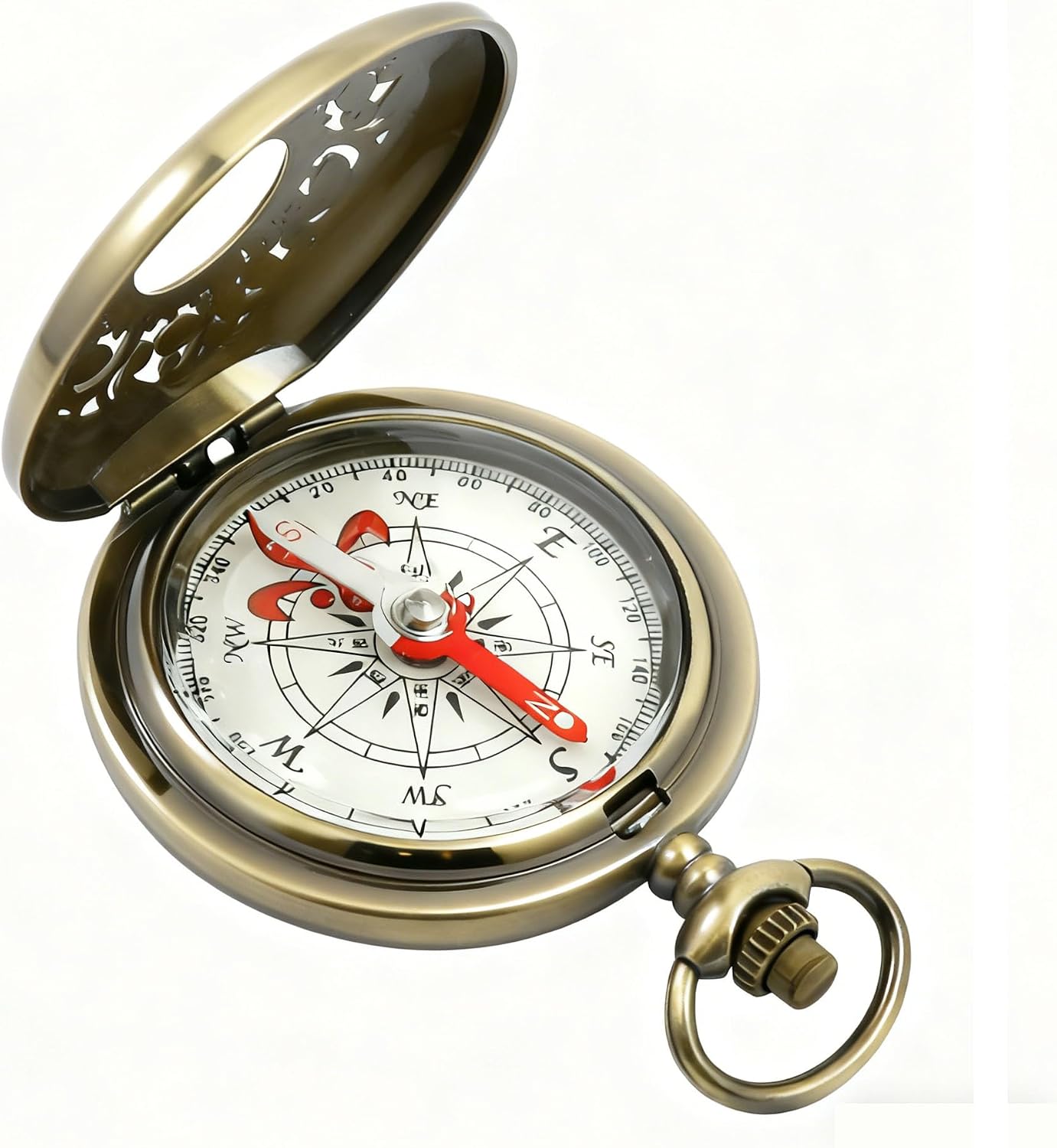 aiGear Retro Pocket Compass, Copper Alloy Hiking Compass