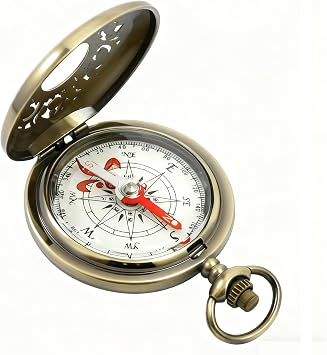 aiGear Retro Pocket Compass, Copper Alloy Hiking Compass