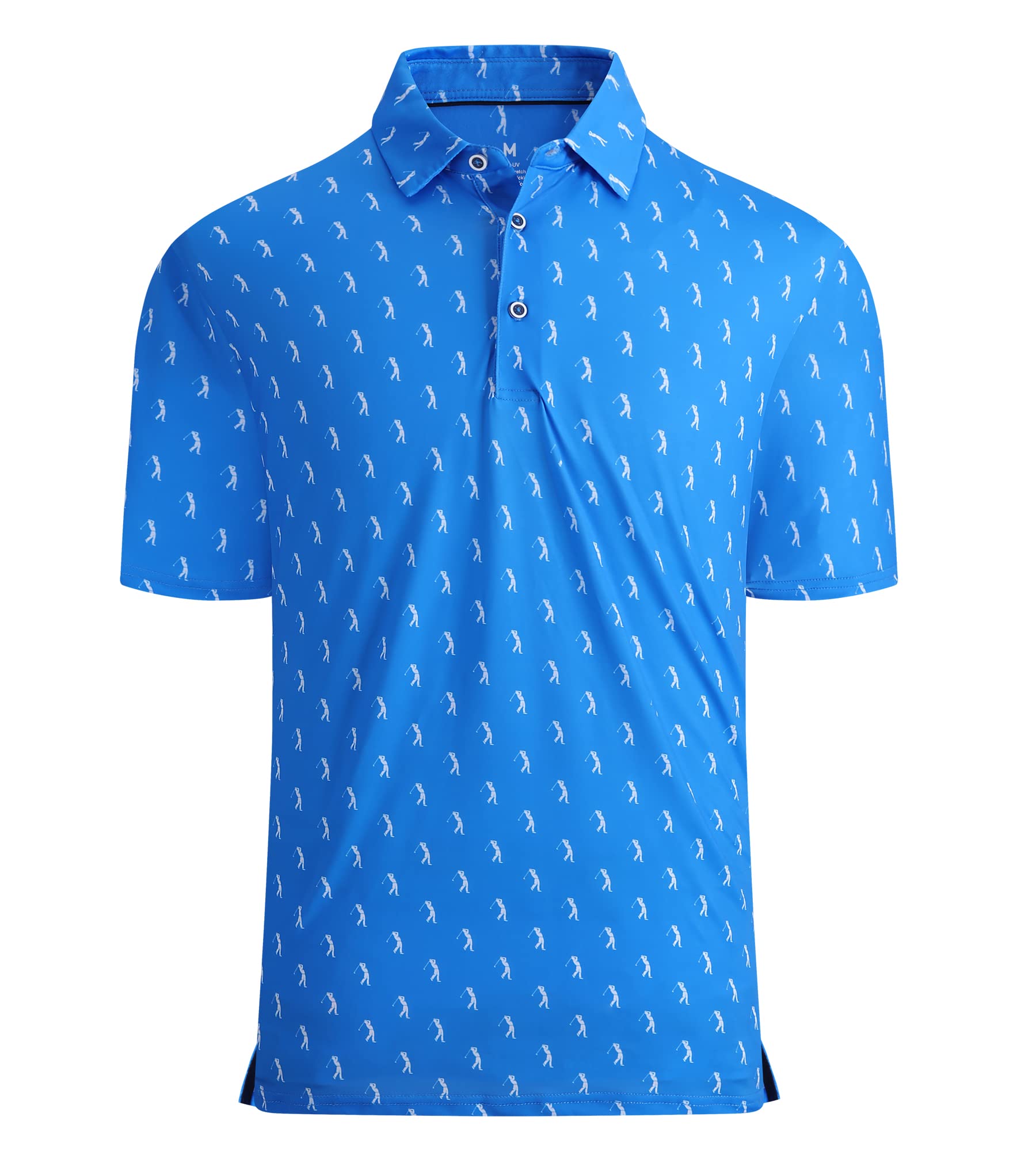 Alex VandoMens Golf Shirt Moisture Wicking Quick-Dry Print Performance Polo Shirts for Men