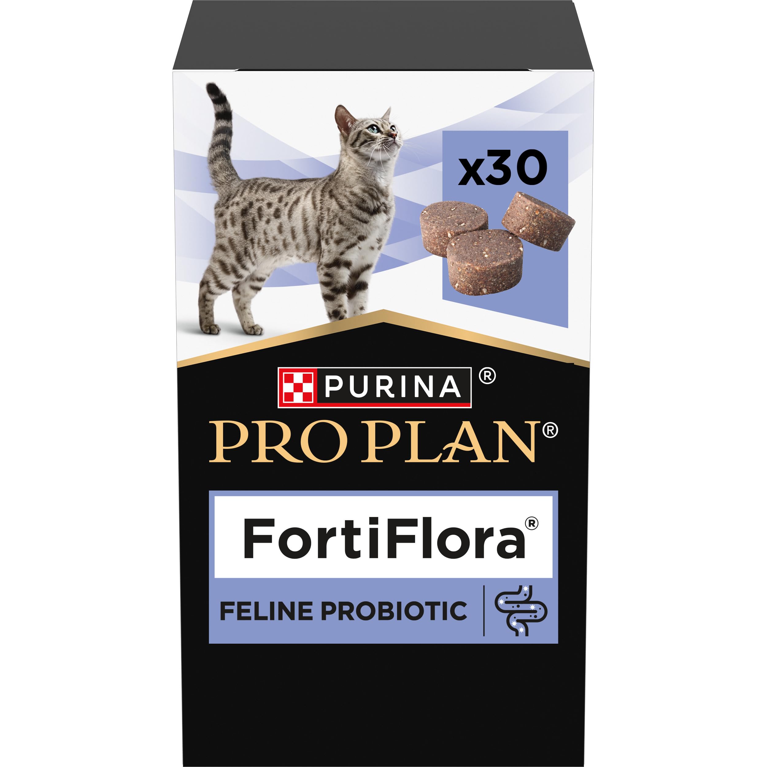 Purina - PRO PLAN Forti Flora Chews Katze | 30 Kautabletten | Ergänzungsfuttermittel für Katzen | Mit Enterococcus lactis