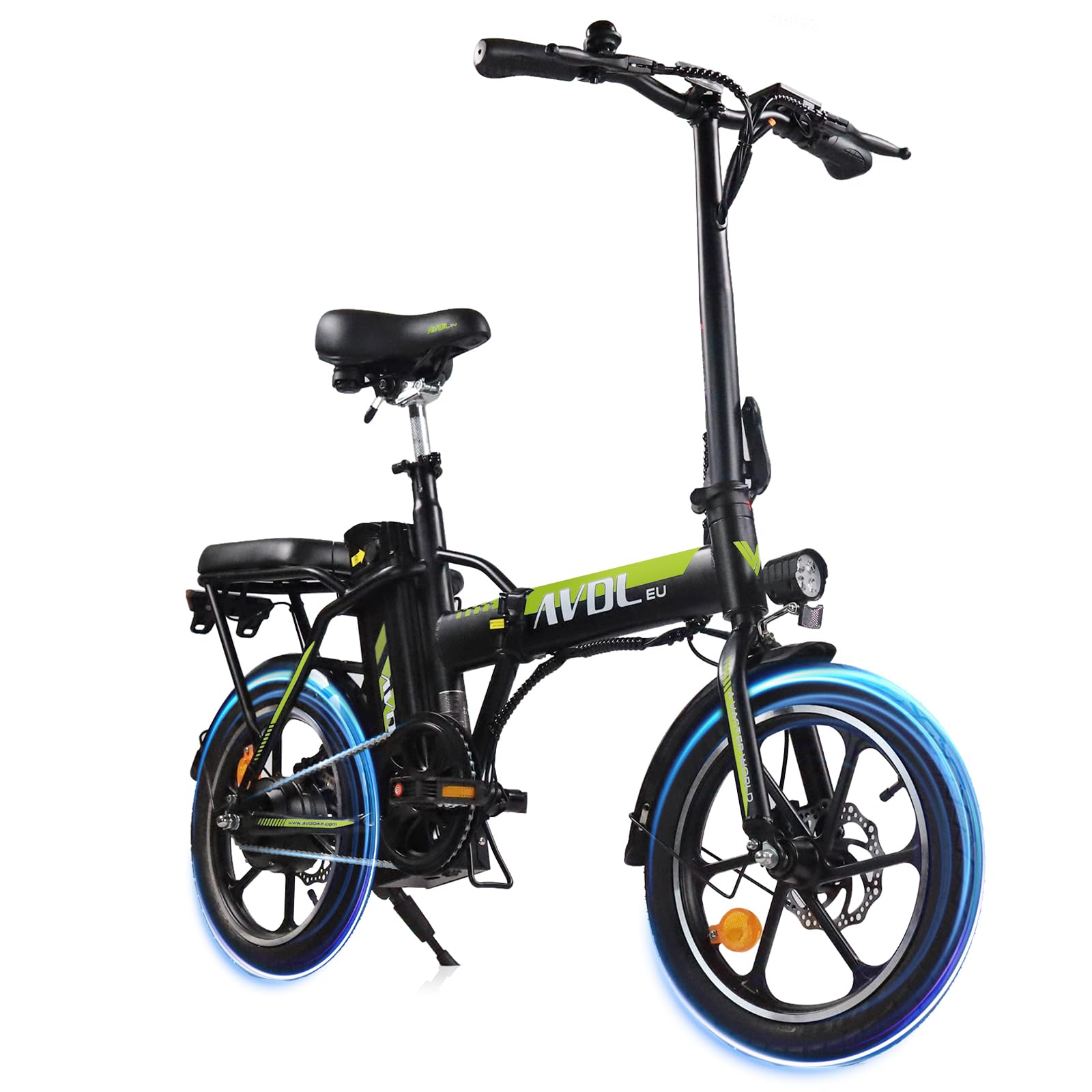 VDL Bicicletta elettrica pieghevole da 16 pollici, unisex, con batteria da 36 V e 12,8 Ah, con supporto AAS, portata 30-50 km, leggera per pendolari e urbani