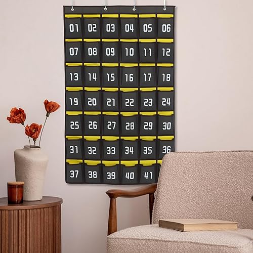 Miniatura 9 de Tabla de bolsillo numerada para calculadora de teléfonos, soporte de teléfono para aula, soporte colgante de armario, organizador de puerta de