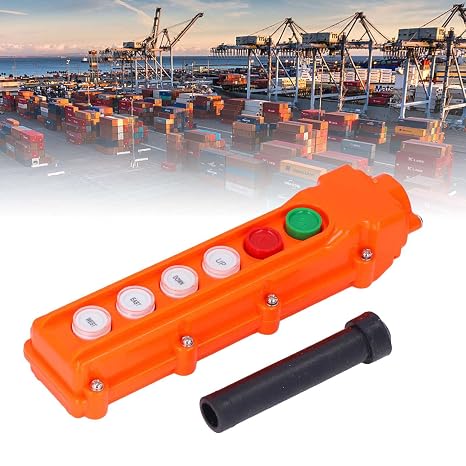 Crane Pendant Button Switch, Waterproof Hoist Remote Control Station with Up-Down Push Button SwitchCOB-62A 220V/500V Industrial Crane Control