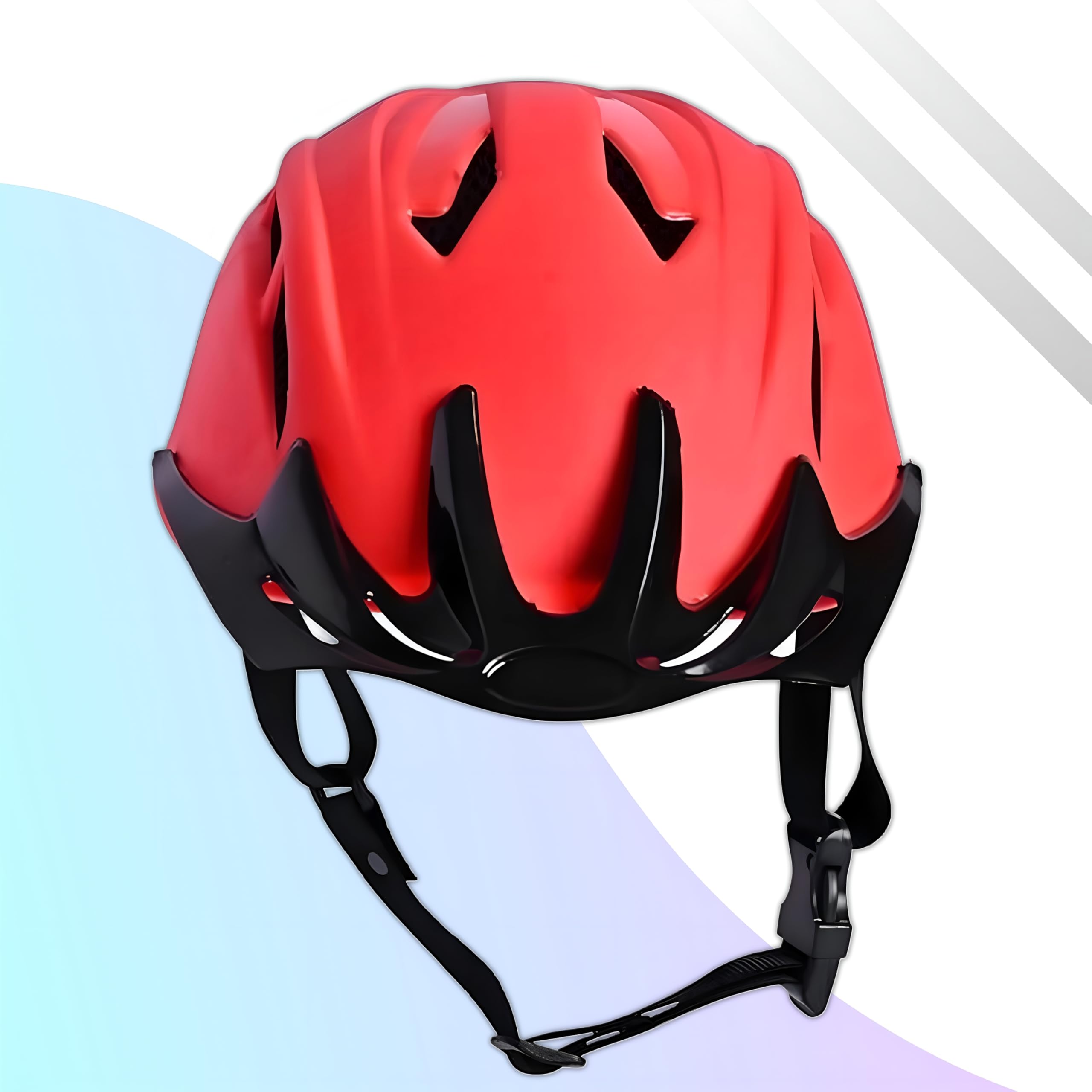 TT Adjustable Cycling Helmet with Detachable Visor | Light Weight with Superior Ventilation | Mountain, Road Bike & Skating Helmet | Ideal for Adults and Kids, (Black/Red)-image-28