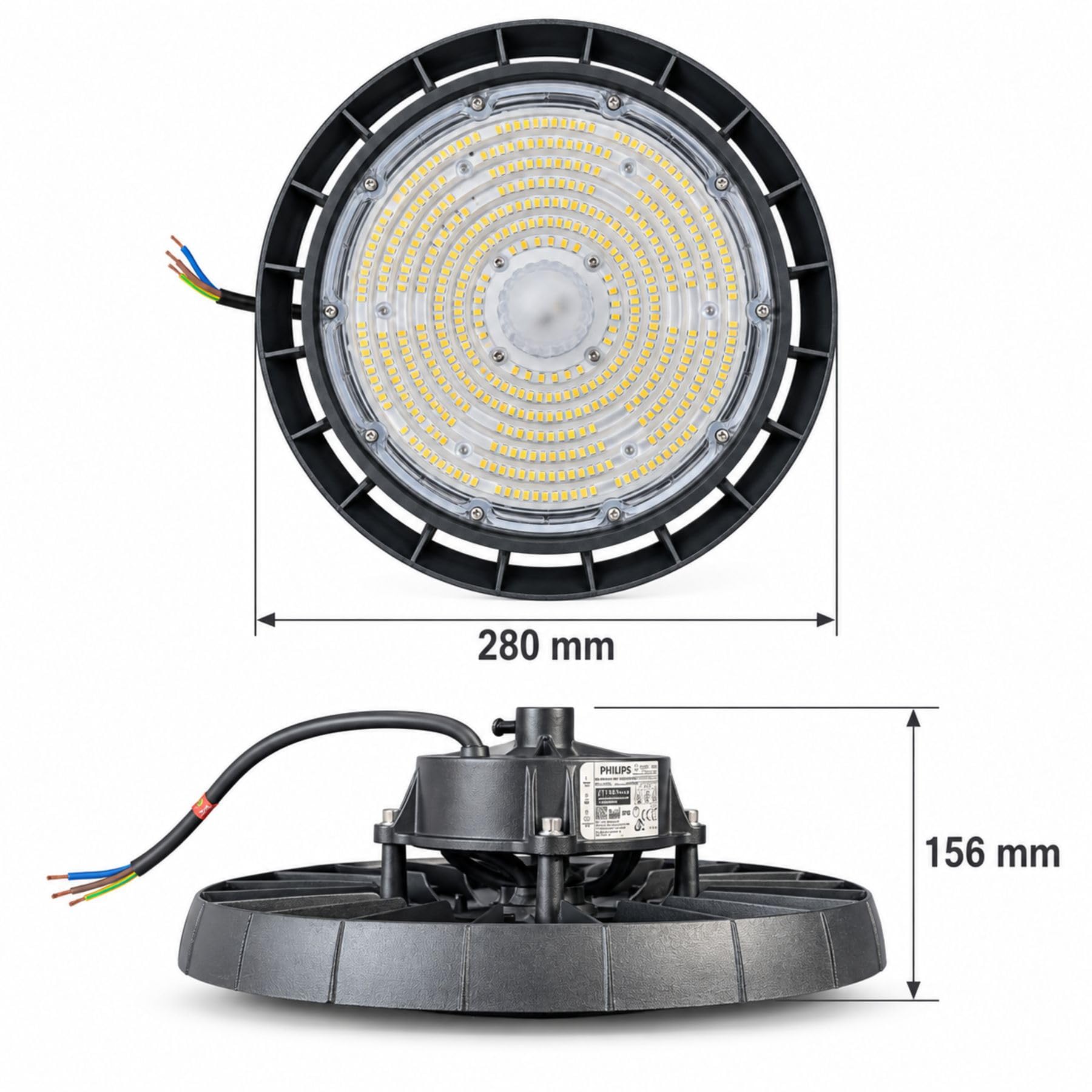 A2ZWORLD 2 Pezzi Faro LED Industriale UFO 150W CCT IP65, High Bay Rotondo