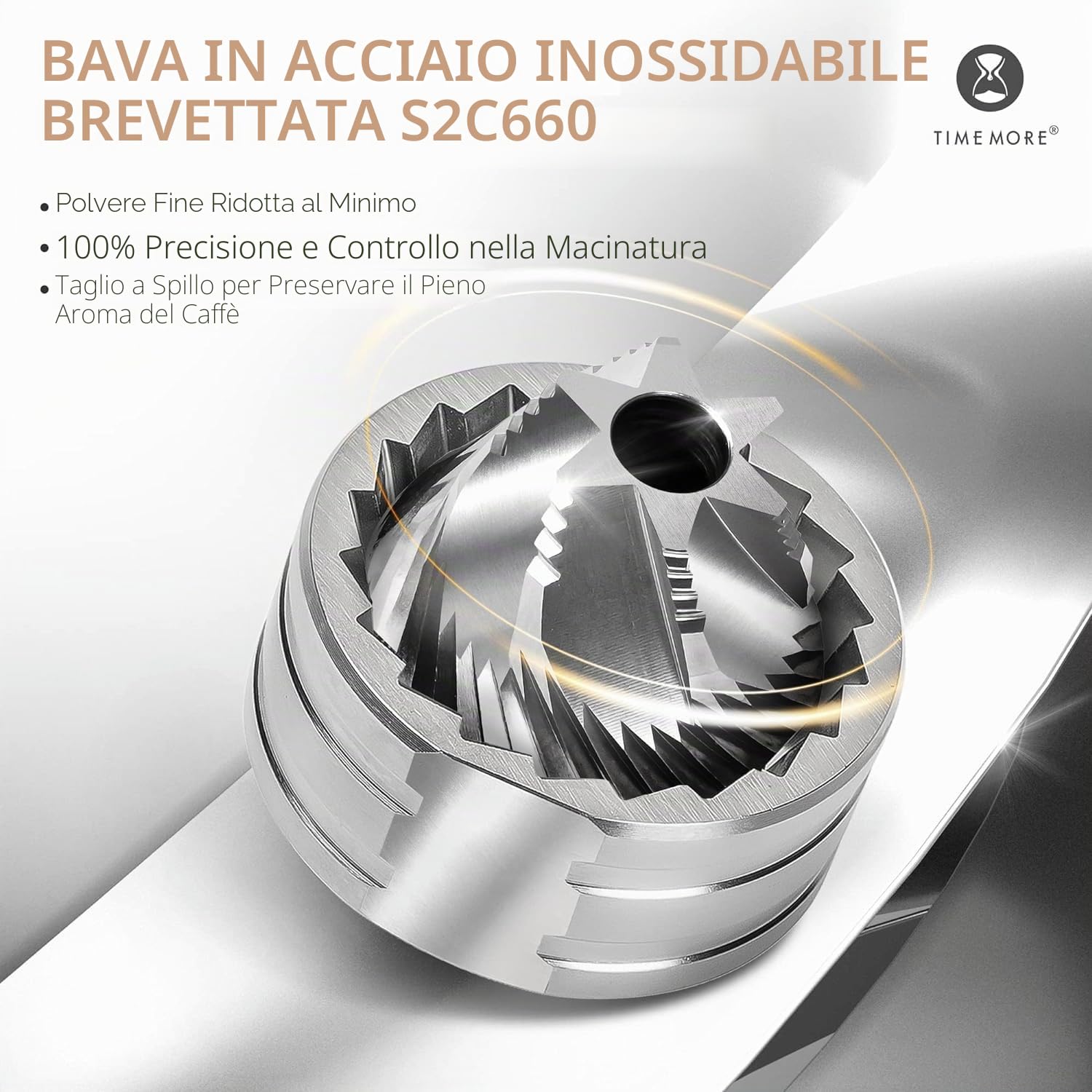 TIMEMORE Chestnut C3S - Macinacaffè manuale con impostazione di macinatura regolabile, in acciaio inox S2C, macinacaffè conico, per espresso e francese