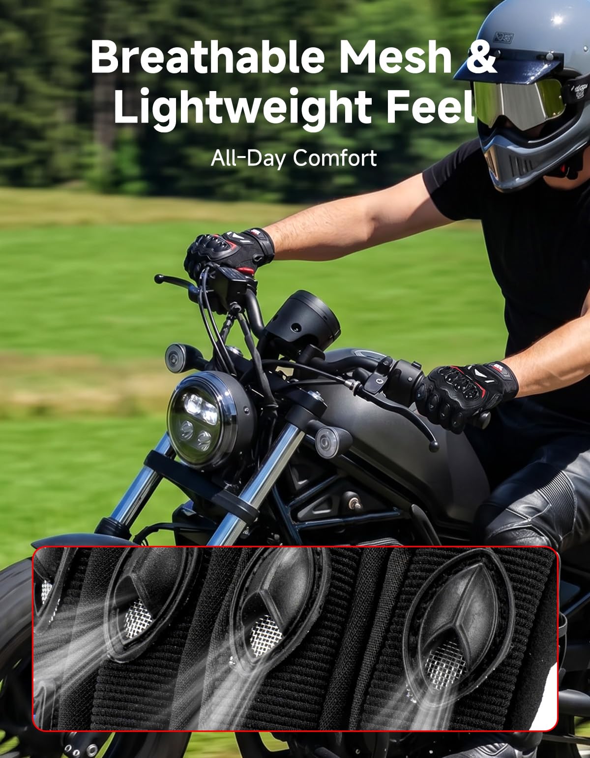 KEMIMOTO Motorcycle Gloves for Men, Touchscreen Cycling Gloves for Outdoor Sports On-Road Off-Road Mountain Motorcycle Motorcross Motorbike Dirt Bike Bicycle Racing ATV UTV : Automotive