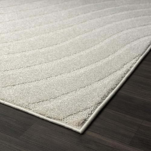Miniatura 7 de LUXE WEAVERS Alfombra moderna geométrica ondulada gris 5x7
