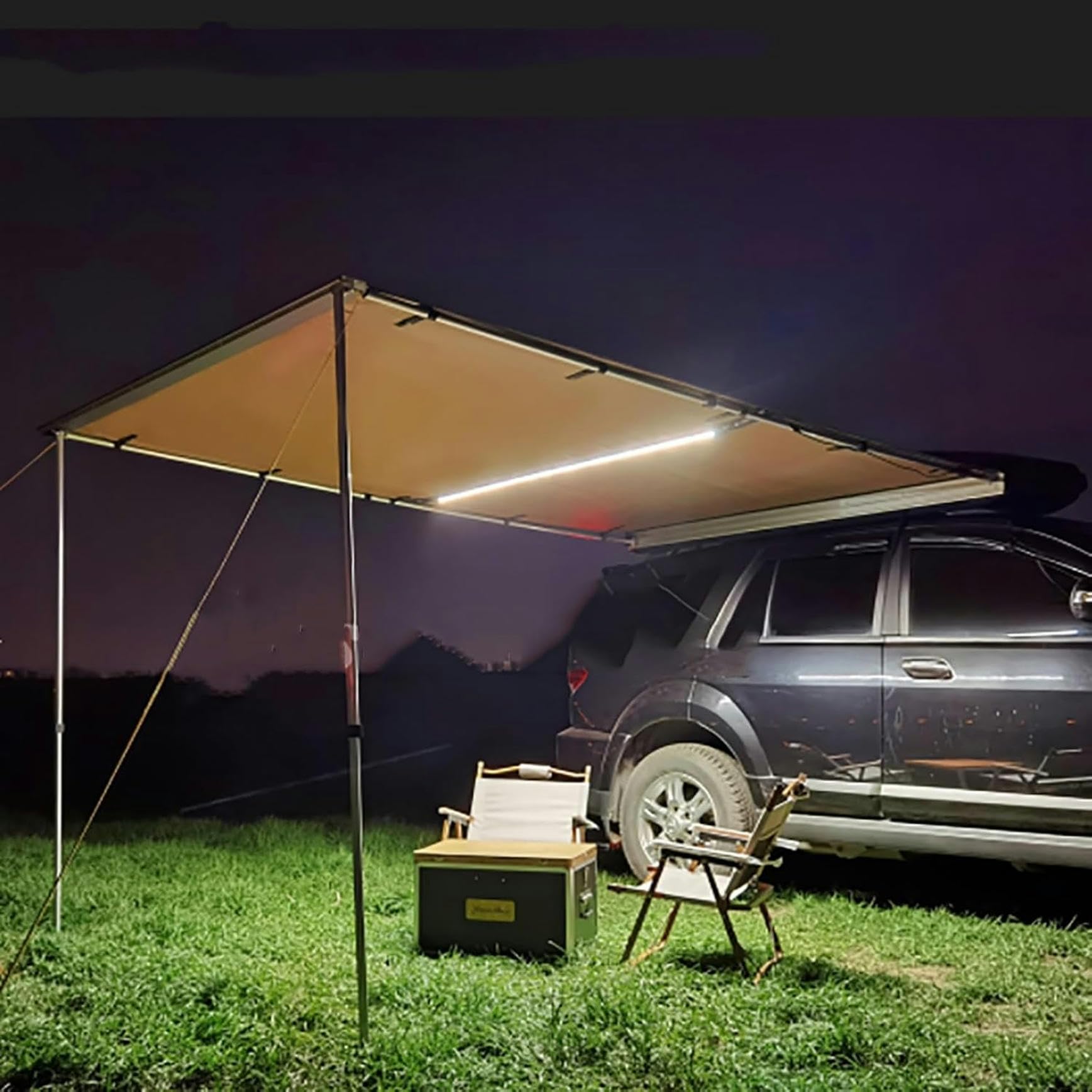 Tenda da Tetto Auto, Veranda Camper, Tenda Retrattile, Ideale per Il Campeggio, Viaggi all Aria Aperta e Spedizioni