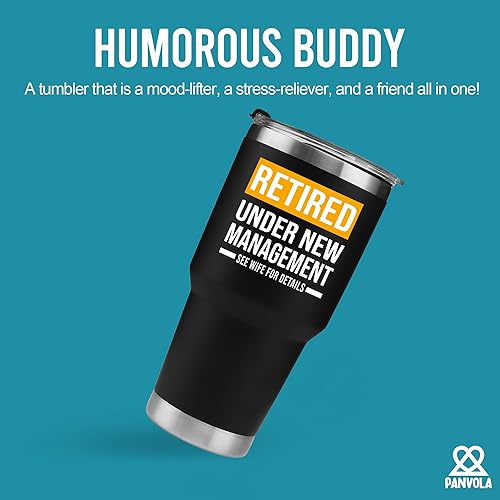 Miniatura 2 de Panvola Jubilado bajo nueva administración Ver esposa para más detalles, regalos divertidos de jubilación para esposo, padre jubilado, vaso aislado