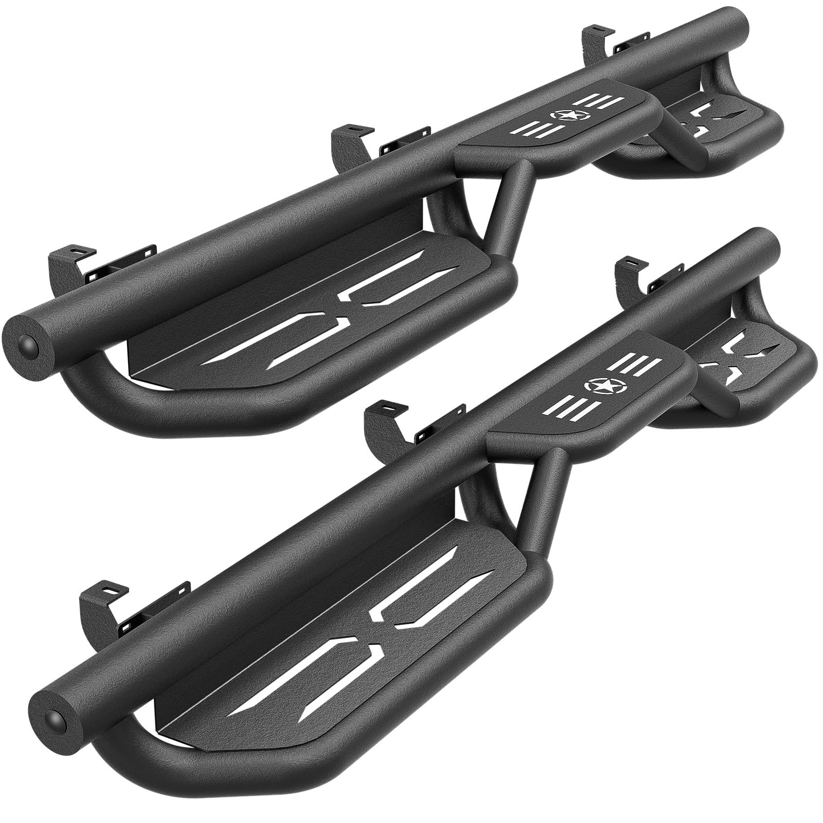 YZONA for Bronco Running Boards Side Steps Compatible with 2021 2022 2023 2024 2025 Ford Bronco 4 Doors (Not for Sport Model), Two Stairs Design Heavy-Duty Nerf Bars Step Plates Rock Sliders Rail