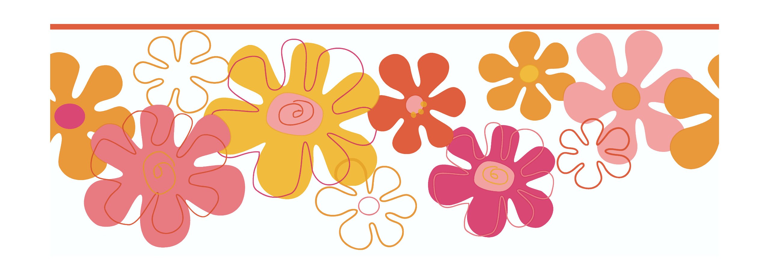 Bordure York enfants IV Flower Power papier peint frise murale fille