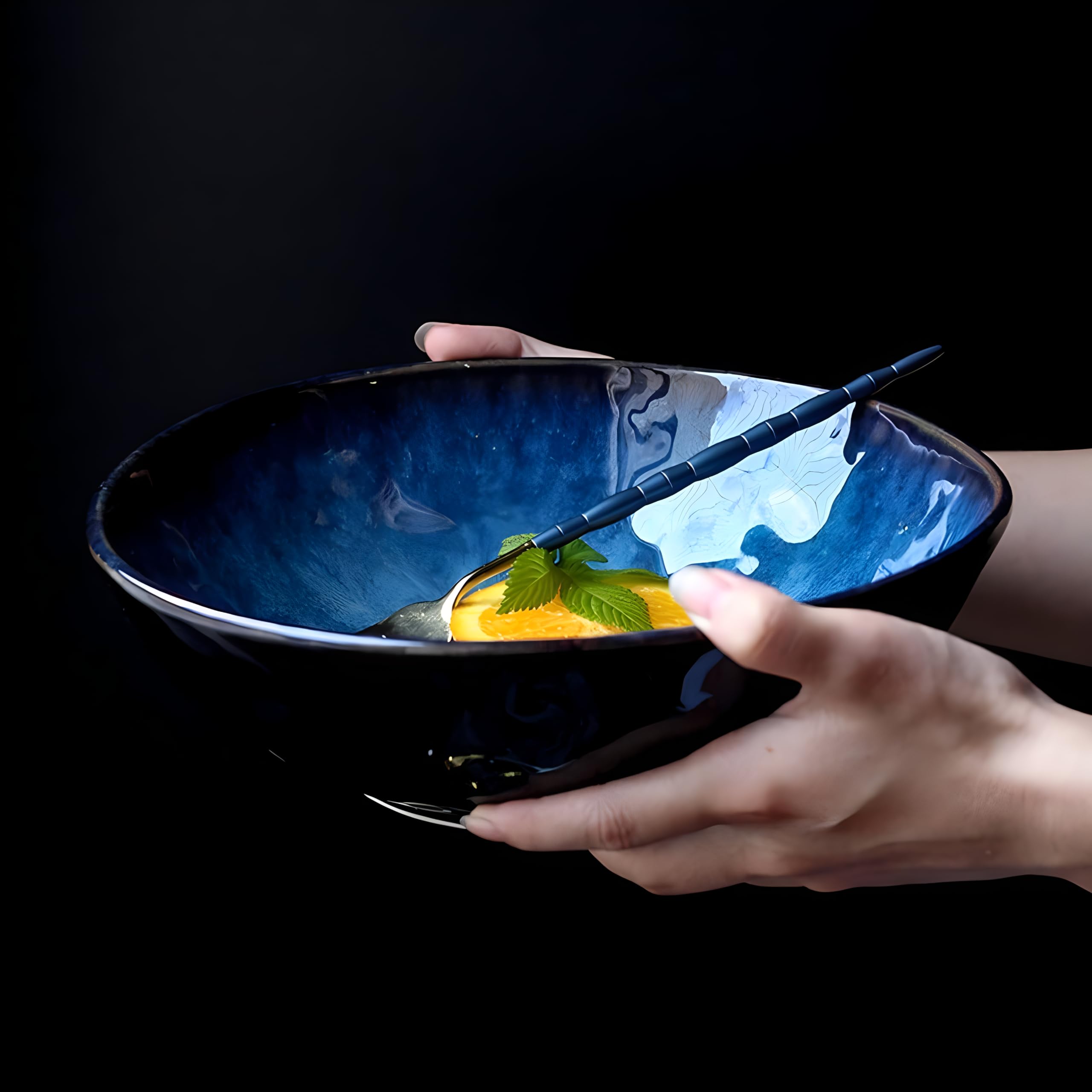 HYLR Style japonais belle créative bol en céramique rétro soupe bol fruits salade plaque plat ramen bol récipient maison ustensiles Bol à Céréales, Bol À Céréales, Bol À Dessert, snack Bol