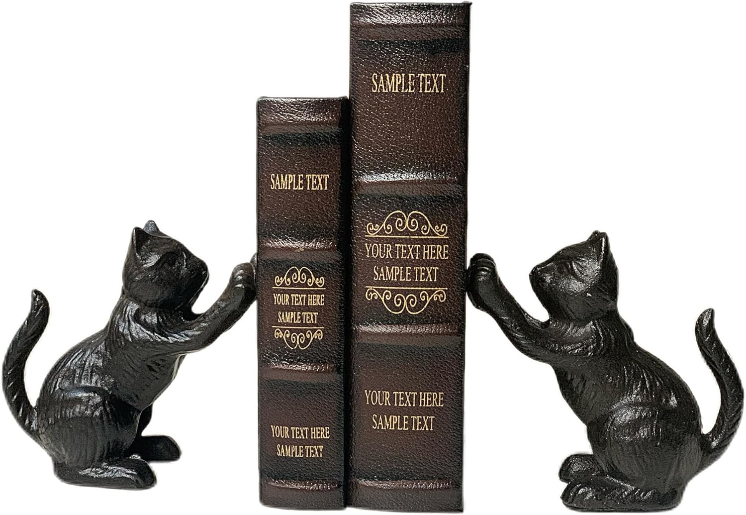 Sujetalibros decorativos para estantes, de hierro fundido resistente para libros pesados, sujetalibros únicos y bonitos para decoración de hogar y