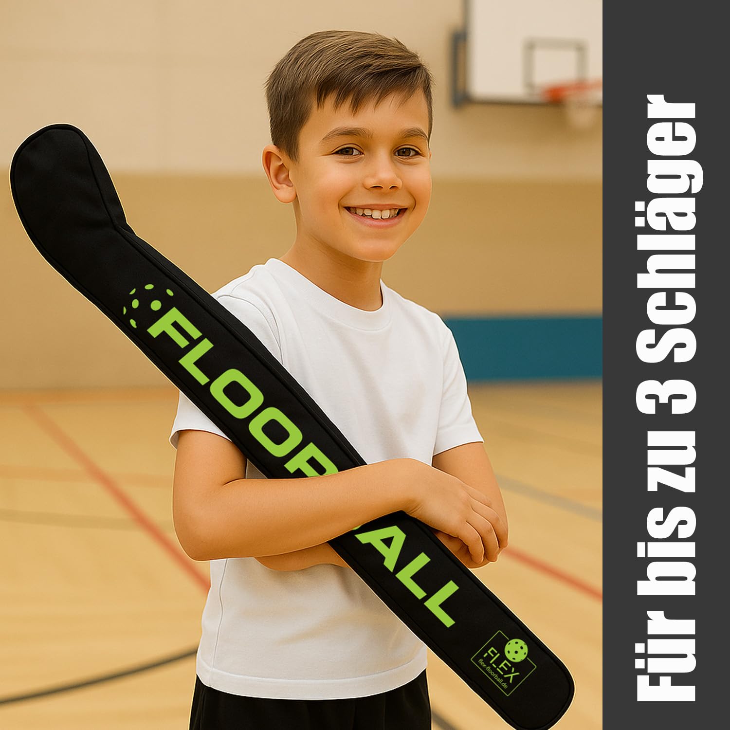 HAE Sac pour raquettes de Floorball & Unihockey - Peut contenir jusqu'à 3 raquettes - Nylon robuste - Convient pour enfants, adolescents et adultes - Longueur de tige jusqu'à 104 cm