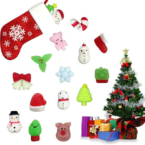 Miniatura 5 de QINGQIU 72 juguetes esponjosos de mochi de Navidad, juguetes de Navidad para niños, niñas, niños pequeños, regalos de fiesta de Navidad, regalos