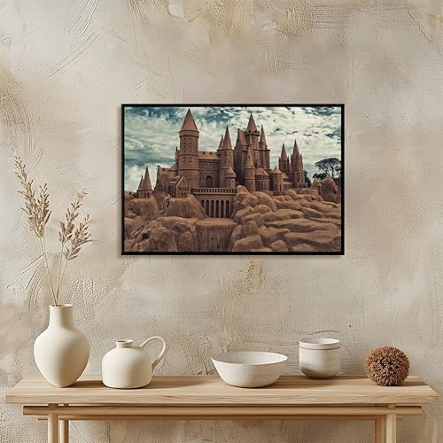 Miniatura 4 de Modern Landscape decor Old Castle Retro Blue Sky and White Clouds Aesthetic poster print art wall sticker for living rooms bedrooms and home