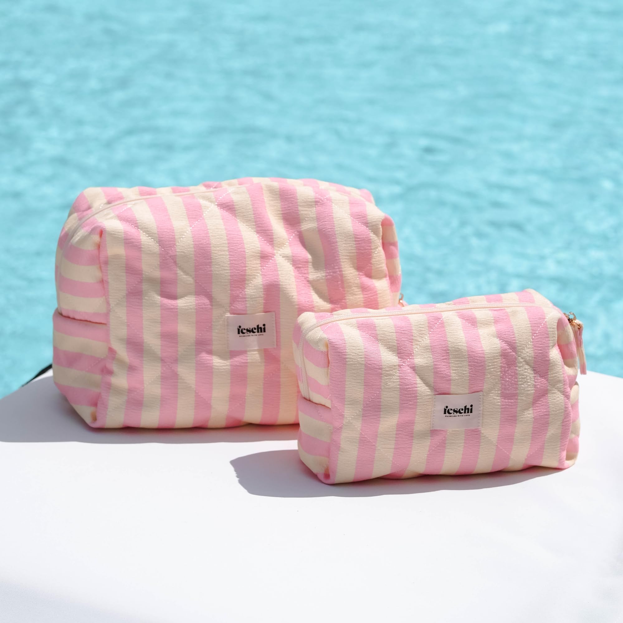 feschi Beauty Bag – Leopard | Disponibile in 2 misure | Trousse trapuntata con motivo leopardato | Molto spazio per i tuoi prodotti cosmetici e la cura dei capelli | pratica tasca interna, Colore