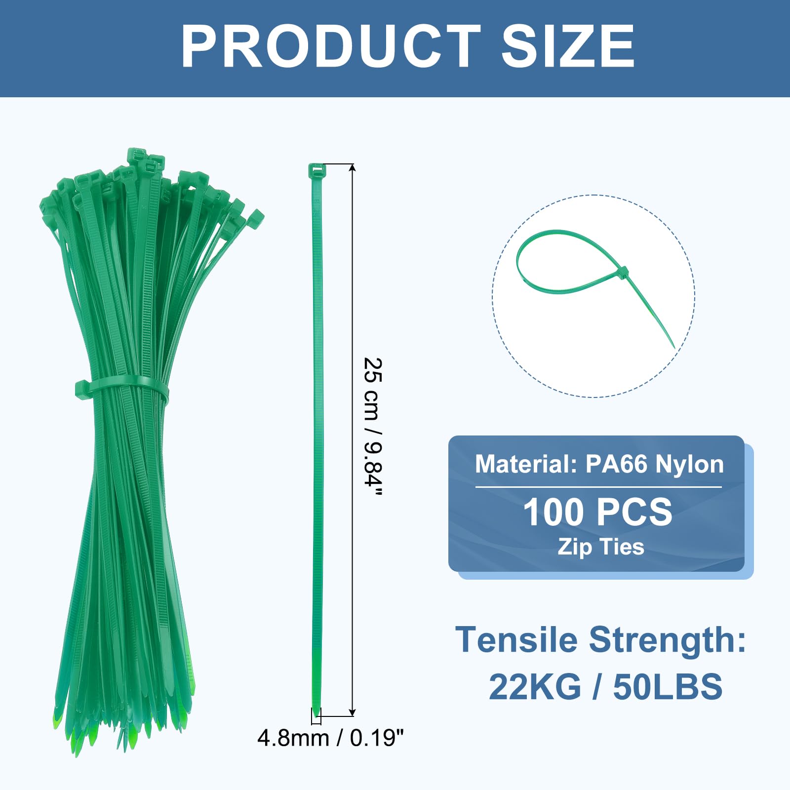 PATIKIL Cable Zip Ties 10 Inch - Image 2