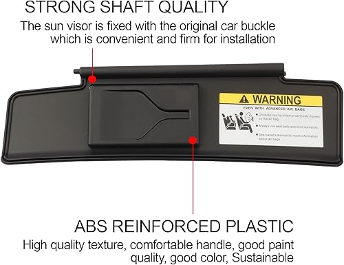 Miniatura 5 de Dasbecan Visera solar delantera izquierda para el lado del conductor, espejo integrado compatible con Mazda MX-5 Miata 2006-2015, repuesto #