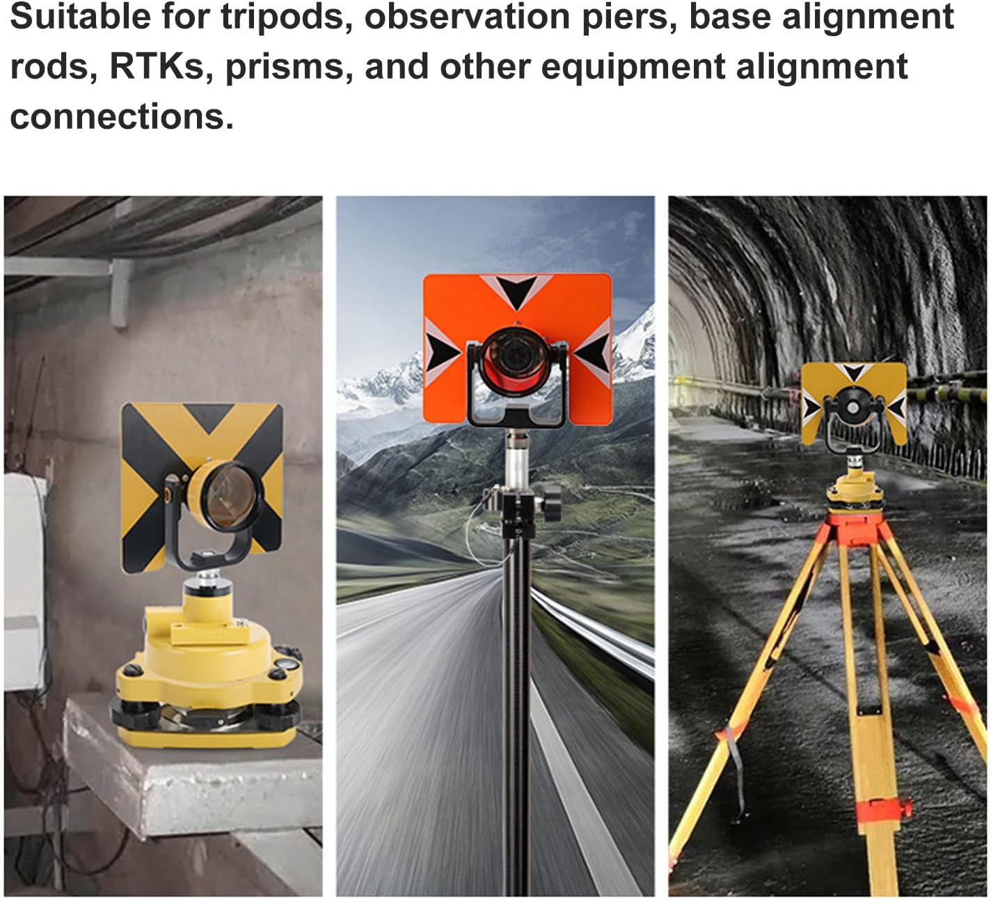 36mm Length Prism Survey Pole Adapter Aluminum Alloy Quick Release Prism Pole Adapter for Measuring Bridges Roads Tunnels