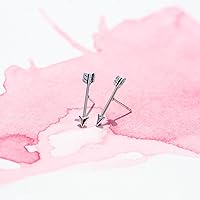 Vista 4 de Boma Joyas de plata esterlina Arrow Stud Pendientes, Metal