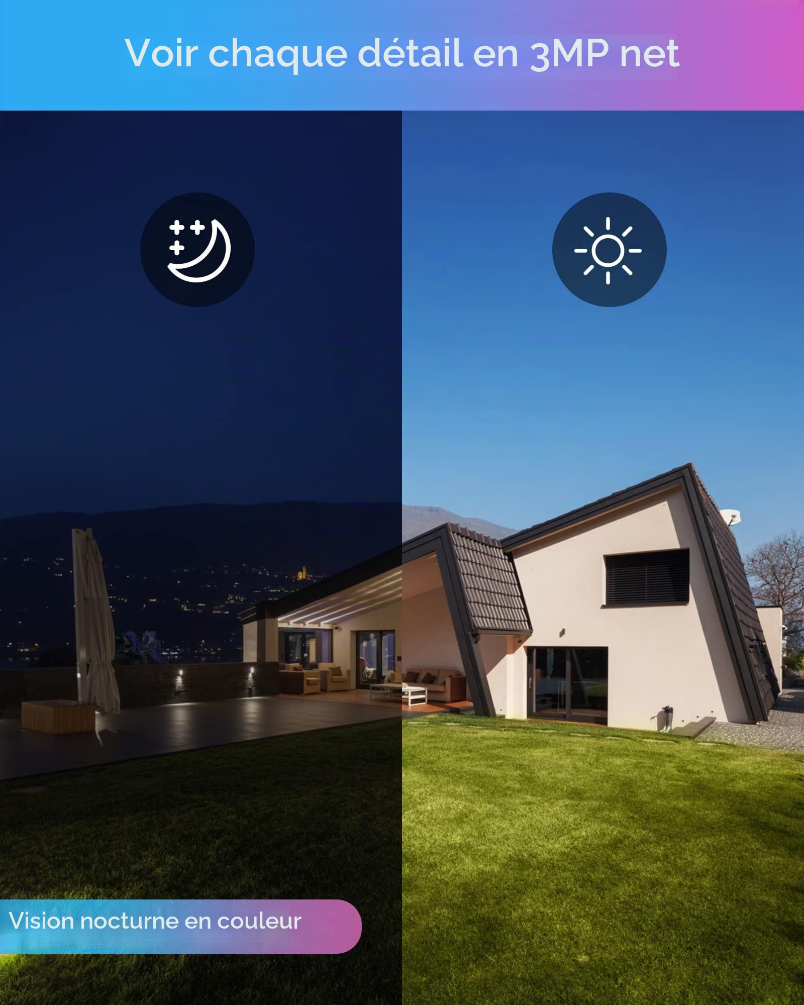 ZOSI Kit Caméra de Surveillance WiFi Extérieur 3MP, 4 Caméras IP Dôme PT 355°/140°, Audio Bidirectionnel, Détection de Personnes, Vision Nocturne Couleur, Alarme Lumière, sans Disque Dur